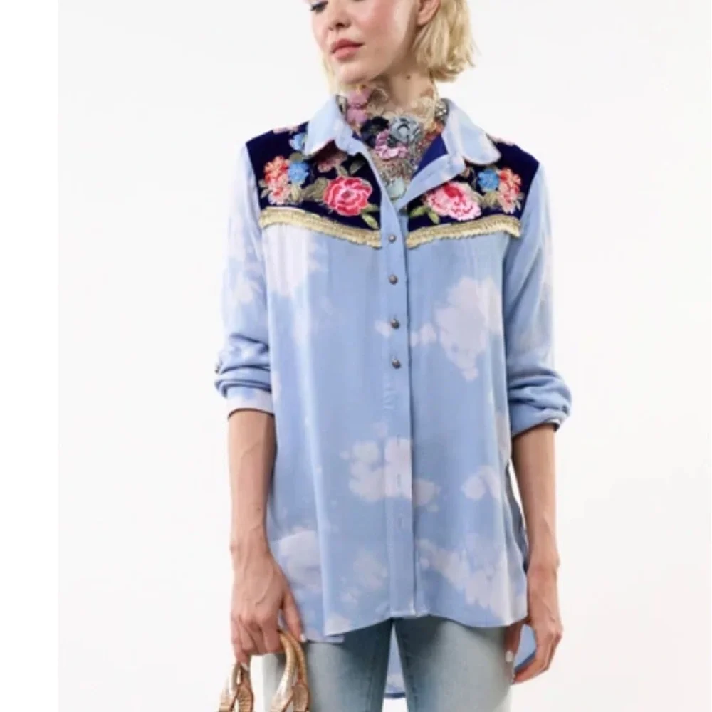 Aratta Miss Texas Embroidered Shirt - Picture 1 of 5